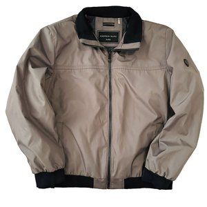 Andrew Marc Mens Bomber Jacket Sz XL Gray Full Zip Pockets Inside Out Collared